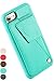 iPhone 7 Wallet Case, iPhone 8 Card Case, ZVE Apple 7 / 8 Leather cover Shockproof case with Credit Card Slot Holder, Durable Protective case for Apple iPhone 7 (2016) / iPhone 8 (2017) -Mint Green