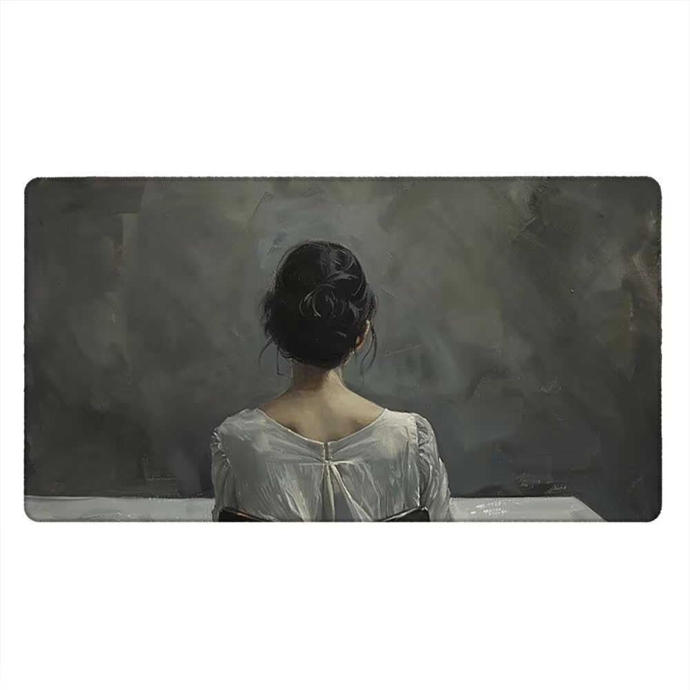 Duża podkładka pod mysz do gier XXL 1200 x 600 x 3 mm ze zszytymi krawędziami, trwała antypoślizgowa podstawa z naturalnej gumy, zmywalna podkładka pod klawiaturę, nadaje się do gier, domu biura