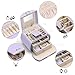 Vlando Princess Style Jewelry Box for Girls Jewelry Box Girls 8-12 3-Layer Kids Jewelry case with Mirror Valentines Day Gifts for Self (Purple)