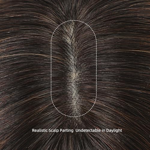 Image of 16 Inch Ombre Brown Human Hair Wig, Human Hair Wig With Bangs, Real Hair Wigs For Women, real human hair wigs