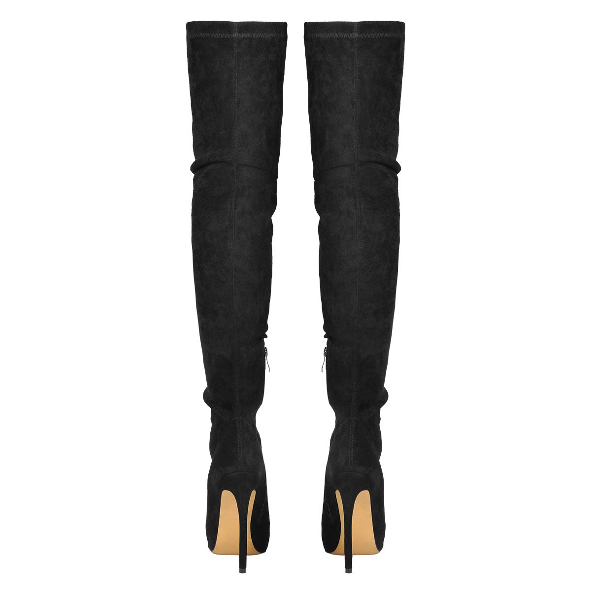 blingqueen Botas por encima de la rodilla para mujer, tacones altos, elásticas