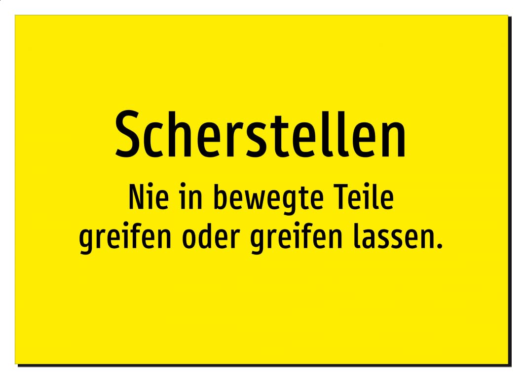 38478-DE-T-13 | Scherstellen - Nie in bewegte Teile greifen oder