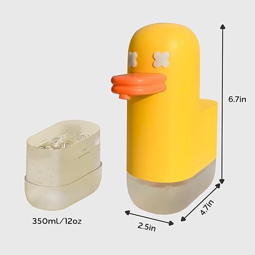 Miniatura 6 de Dispensador automático de jabón, dispensador de jabón espumoso recargable, IPX4 impermeable, dispensador de jabón de pato burbuja para niños,