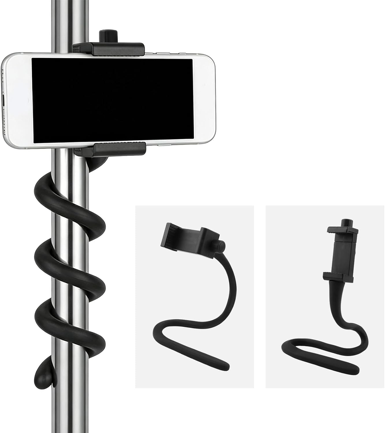 Flexible Phone Holder for Treadmill, Portable Gooseneck 16.9” Long Arm