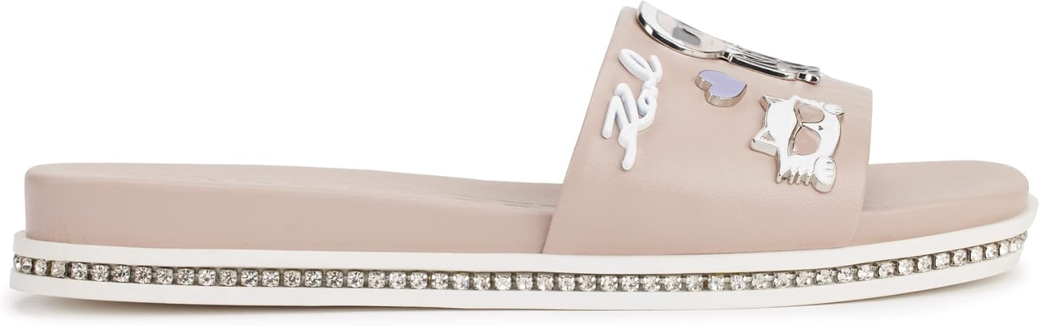 KARL LAGERFELD womens Jeslyn Flat Sandal Slide With Pins - Image 8