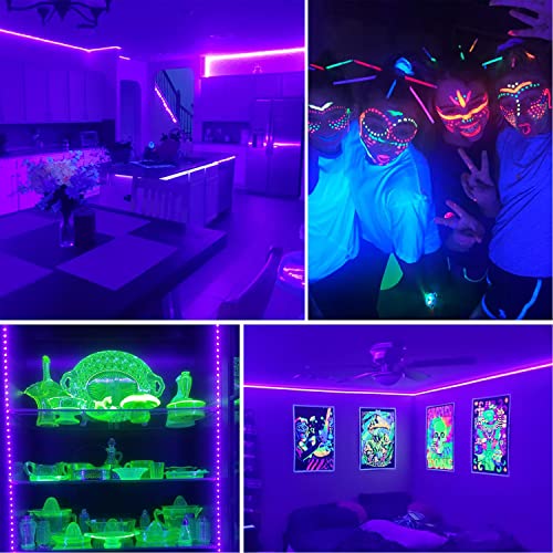 Kapata (16.4Ft X 2 )Led Black Light Strip Kit , 12V Flexible Uv Blacklight Fixtures 395-400Nm Glow In The Dark For Glow Party , Stage , Wedding Decoration , Christamas Halloween Parties #TOP5