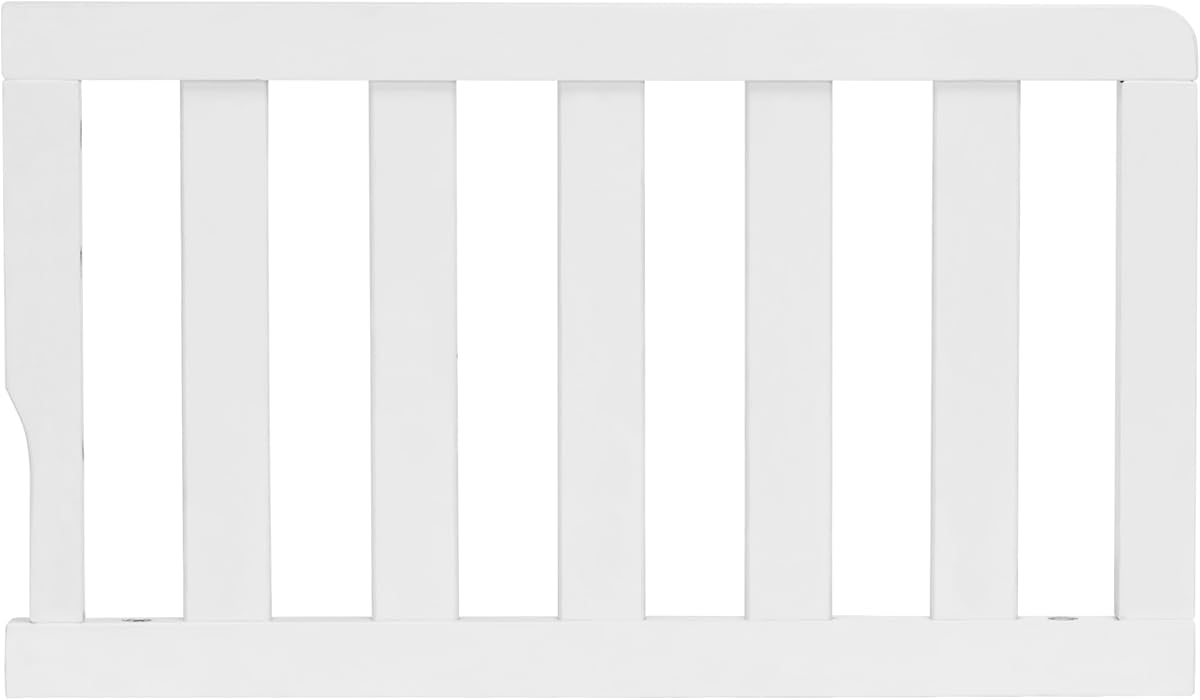 Convertible Crib Toddler Guard Rail in White, Compatible with Select Dream On Me Cribs, Crib to Toddler Bed Conversion, Easily Attachable (21.25L x 1.2W x 12.25H)