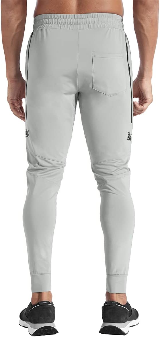 BROKIG Men's Lightweight Athletic Gym Jogger Pants, Stretch Quick Dry Workout Running Sweat Pants with Zipper Pockets - Image 8