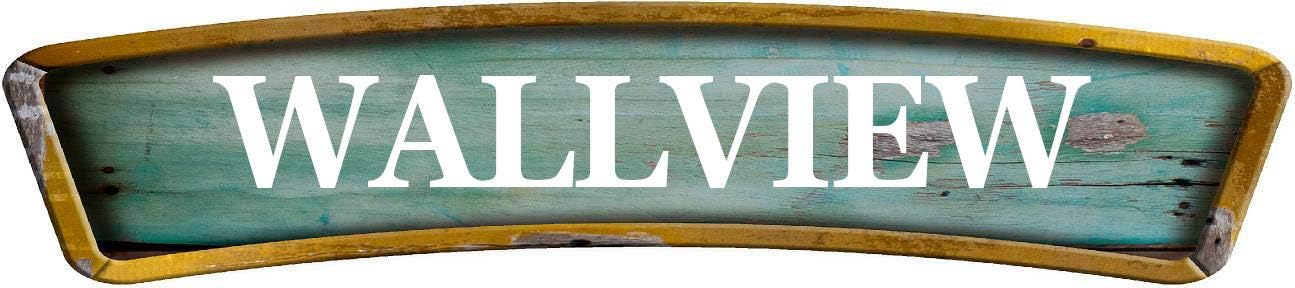 WALLVIEW Teal Curved 8" Shaped Weathered Rustic Painted Wood Look Magnet for use on Any Steel Surface