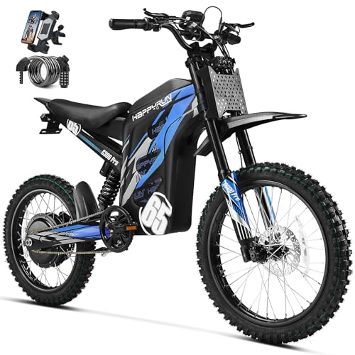 HAPPYRUN G300 Pro Electric Dirt Bike for Adults, 72V 30Ah Battery, 6500W Motor, 50 MPH Speed, 70...