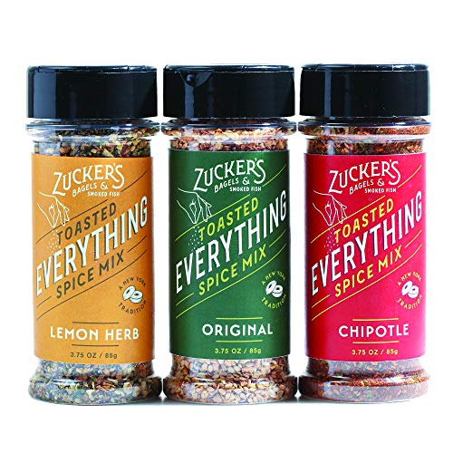 Zuckerâ€™s Toasted Everything Spice Mix- Trio Gift Pack- Traditional NYC Everything Bagel Seasoning- Blend of Sesame Seeds- Complete Topping for Avocado, Popcorn, and Tacos- Organic, Vegan and Keto