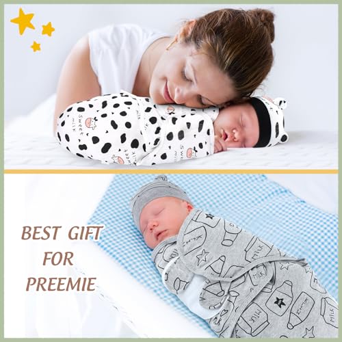 Image of Buryeah 4 Pack Preemie Swaddle Blanket Wrap Set