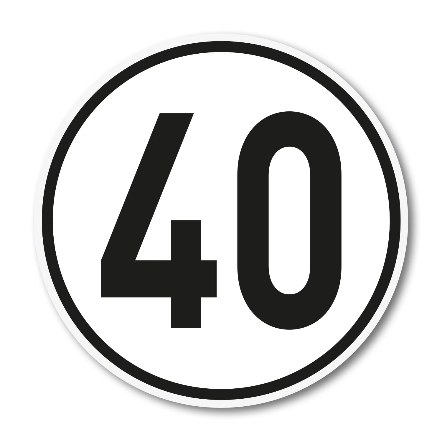 iSecur 40 km/h Aufkleber Rund 20 cm - Geschwindigkeitsaufkleber für Microcar, Leichtfahrzeuge & Elektromobil - UV- und witterungsbeständig, waschanlagengeeignet, permanent haftend I kfz539