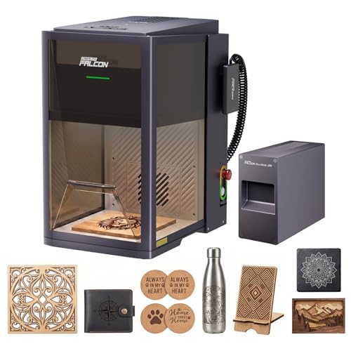Image of Creality Falcon T1 20W Diode Laser Engraver, 10000mm /s Ultra Fast Laser Engraver and Cutter Machine for Wood,Acrylic, HD Smart Camera, Class 1 Certification, Auto Feed&Convey, AI Powered Simplicity