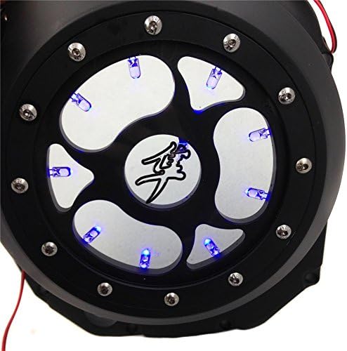 Motor Blue LED Black See Through Engine Clutch Cover For Suzuki Gsx1300R Hayabusa B-King 1999-2013