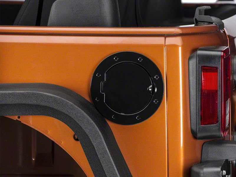 Redrock 4x4 Non-Locking Fuel Door; Black Compatible with 07-18 Jeep Wrangler JK