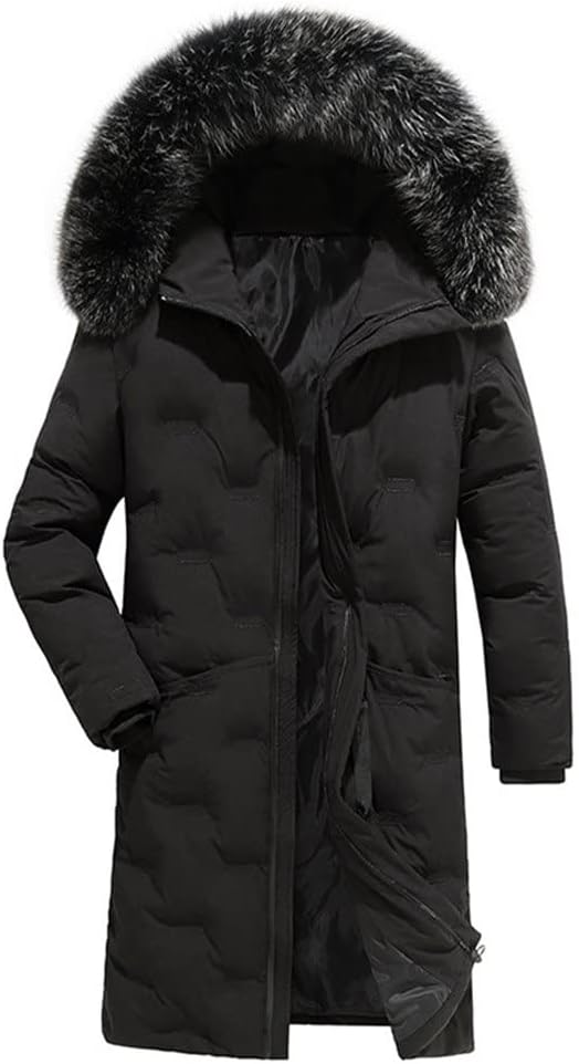 Winter Jackets For Men Hooded Casual Long Down Thicker Warm Parkas Outwear Coats Slim