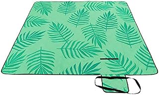 SONGMICS Koc piknikowy, 200 x 200 cm, duża wodoodporna mata piknikowa na kemping, do parku, ogrodu, na plażę, można prać w pralce, składana, wzór paproci i zielony GCM001C02