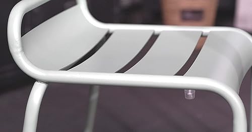 Miniatura 6 de Juego de 2 modernas sillas de patio de 21 pulgadas de altura de metal para cocina, comedor con respaldo bajo para exteriores e interiores, sillas