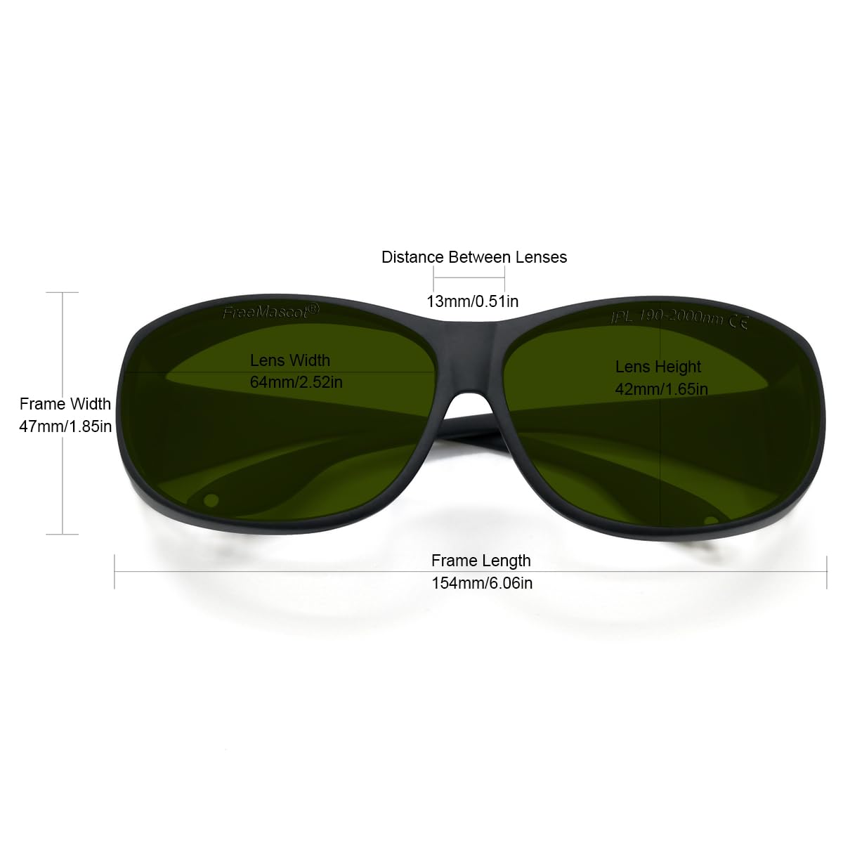 FREEMASCOT Verres IPL 190-2000 nm pour la dégradation des cheveux laser et les opérateurs de cosmétologie laser, protection des yeux