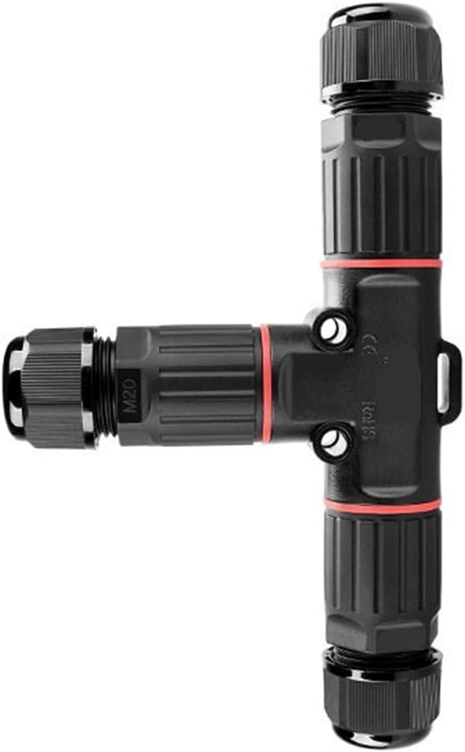 Screw-free P20T quick-connect terminal T-type quick-connect wire adapter outdoor power waterproof connector(EW-P20T 9-12mm)