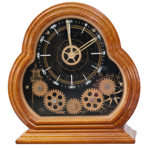 Reloj de mesa silencioso con engranajes móviles sin tictac molesto 2