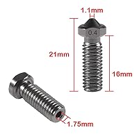 Vista 2 de UMLIFE 10 piezas de boquillas Volcano de 0,4 mm para E3D V6 Hotend impresora 3D, boquilla de alta temperatura para filamentos de 1,75 mm, bloque