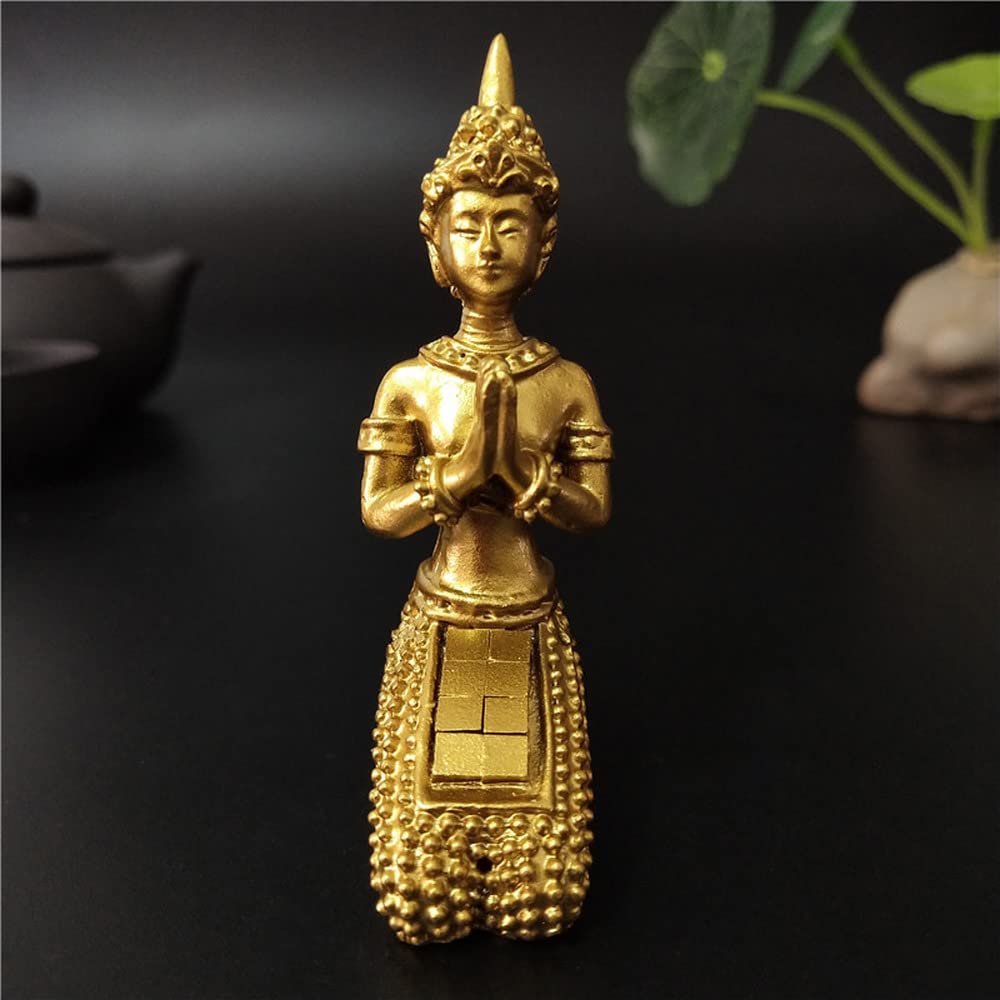 Amazon.co.jp: XIALON 2.95インチ 金色 瞑想 仏像 仏像 彫刻 置物 樹脂