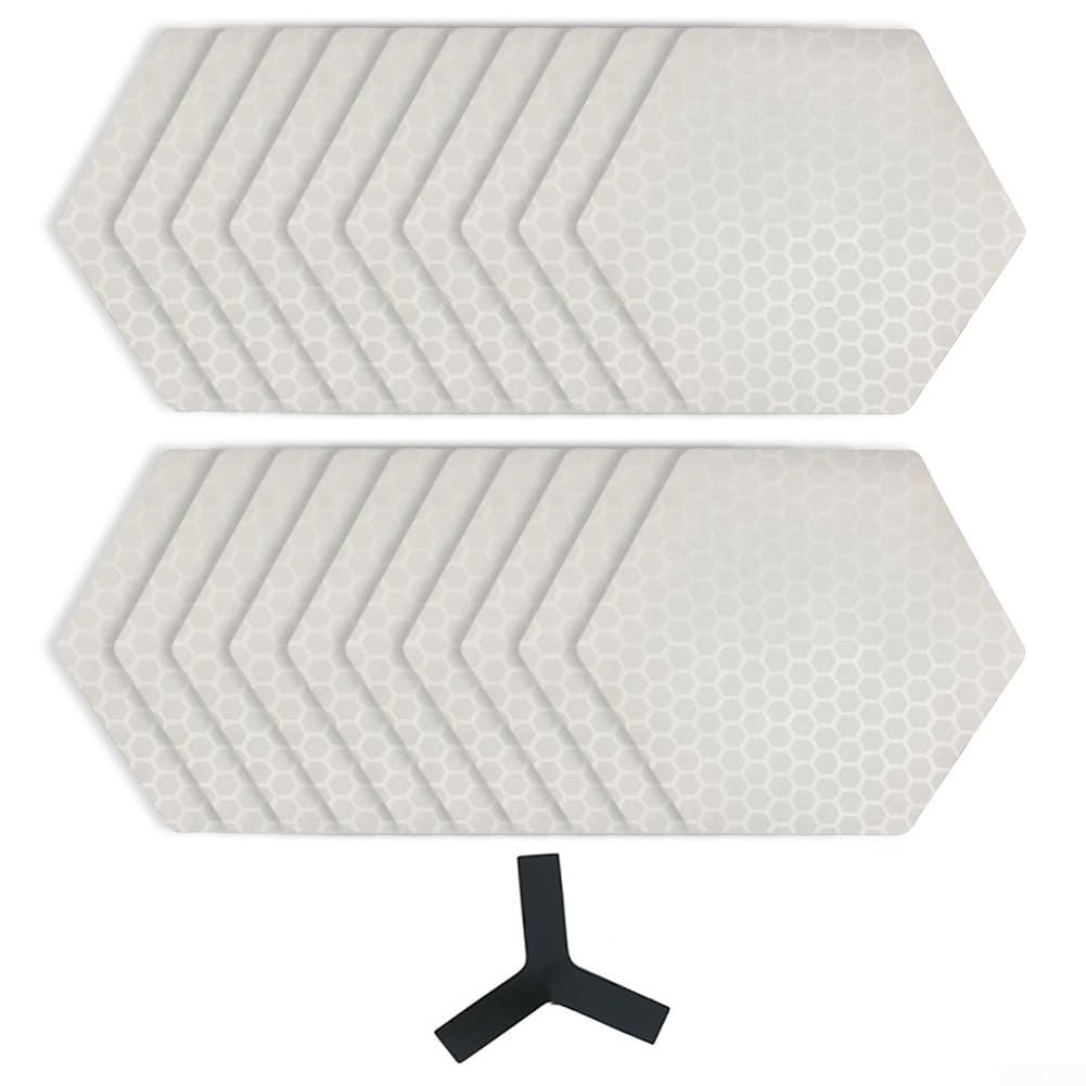 Zoegneer Almohadillas antideslizantes para tabla de surf, material de PC, juego de 20 piezas con regla de espacio para accesorios de surf, color blanco, 8 x 14 cm, resistente al desgaste para uso a