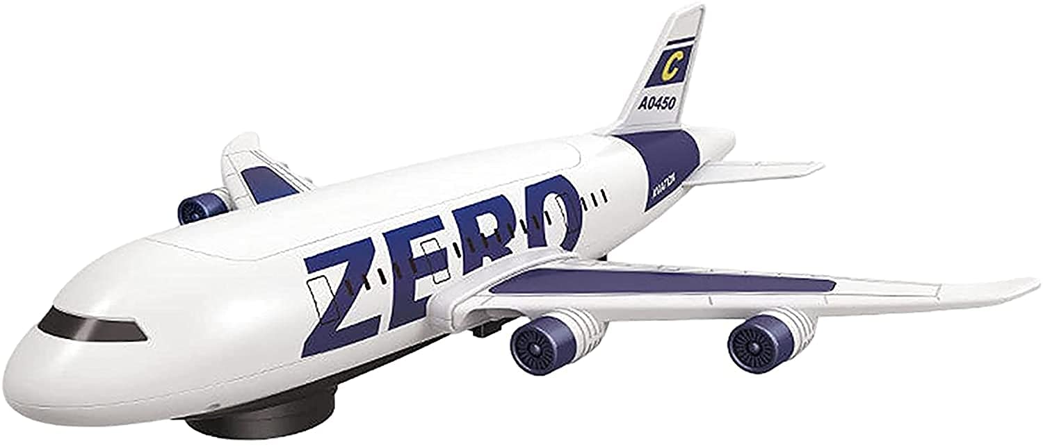 Jack RoyalLed Aero Plane Toy Airplane Airbus with Light & Sound for Boys & Girls (2AA Batteries, Not Included) (Zero Aircraft)