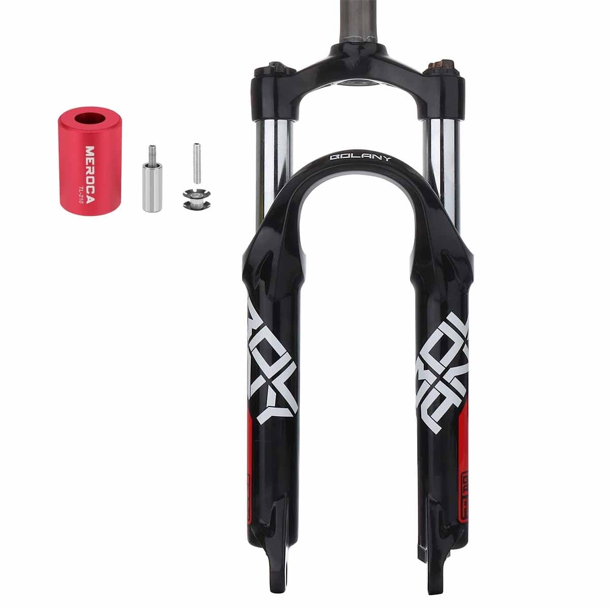 20Zoll Fahrradfedergabel Federweg 100mm Mountainbike Federgabel Scheibenbremse 1-1/8 Zoll gerades Rohr mechanische Vordergabel, QR 9x100mm, manuelle Sperre