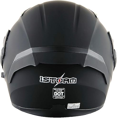 Miniatura 7 de Casco modular de cara completa 1Storm para motocicleta, con doble visera abatible, protector solar HB89 Negro brillante, M, Negro (MattBlack)