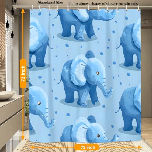 Rideau de douche éléphant imperméable rustique moderne avec crochets 183x183 - 5