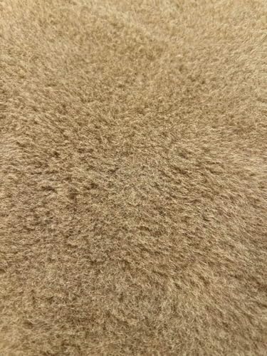 Fourrure alpaga pour ours DIY ne s'effilochant pas, coupon camel 1040g/m dense