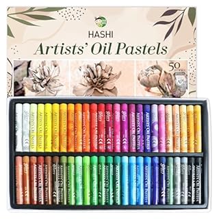 HA SHI Soft Oil Pastels Set (50 Sticks, 48 Colors) Art Supplies for Artist, Gallery Oil Painting Stick, Bulk Set for Studios, Professional Oil Crayons, Ideal for Professional Artists