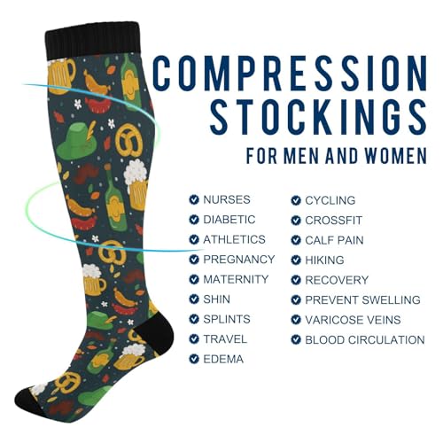 Popcorn Compression Socks for Women Men Circulation Long Socks for Running Cycling Athletic Nurse4