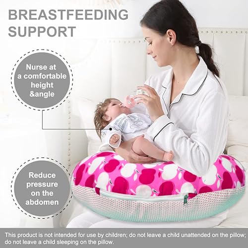 Image of VParents Multipurpose Baby Feeding Nursing Cum Maternity Pillow for New Born Cotton, Recommended for Maternity, Nursing, Medical Cheeky Cheeky (Pink) 110500