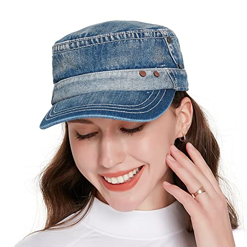 Denim Jean Cotton Hat Cap Fashion, Premium Adjustable Universal Fit (Blue Medium) #TOP3