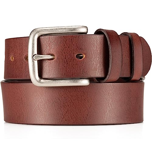 Image of WOLFANT Full Grain Leather Belt for Men,1.5 inch Italian Real Solid Leather | All-Day Comfy Durable Leather Belt for Casual, Work and Daily Wear