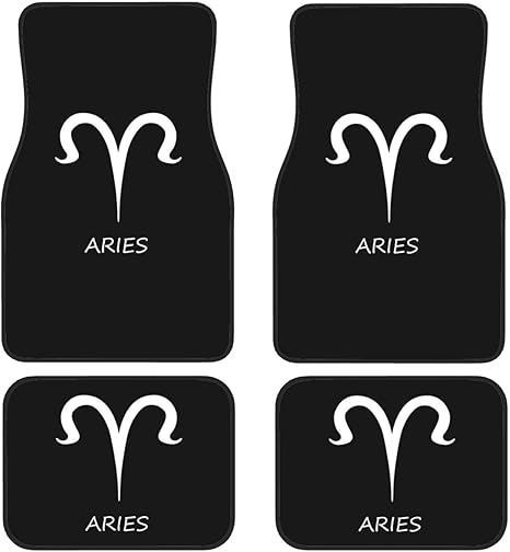 Aries Sign Floor Mats for Cars, All-Weather Car Mats, Fit Automotive Floor Mats for Cars Trucks SUV, Universal Floor Liner Car Accessories