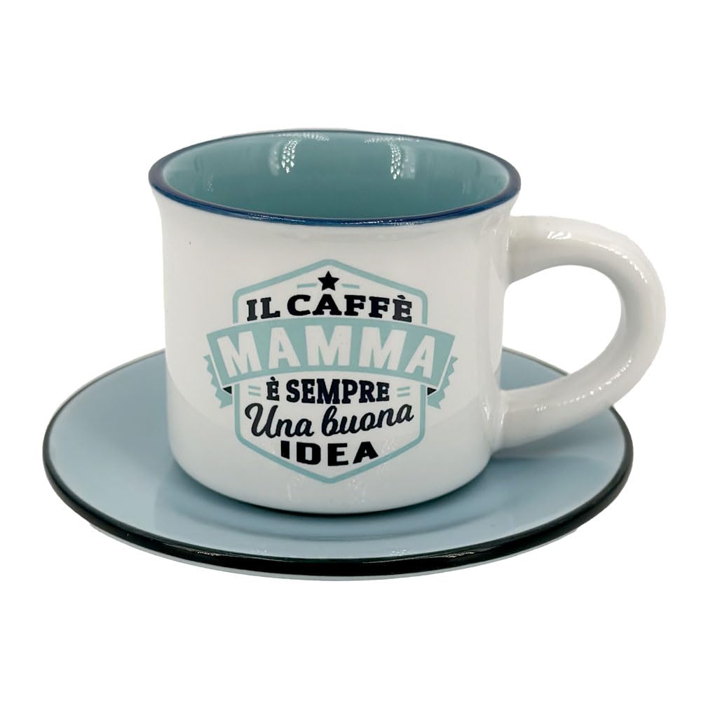 Tazza In Ceramica "Mamma Life Blessed Mama" – Colore Blu Navy, Capacità 567 Grammi, Design Pittorico, Lavabile In Microonde, Regalo Per La Festa Della Mamma, In Scatola Regalo
