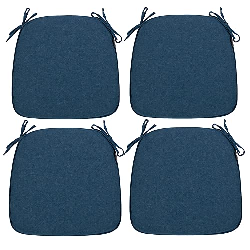 Magpie Fabrics Outdoor U-Shape Chair Cushions with Ties (Dark Blue)