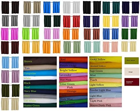 Solid Color Curtains, Cafe, laundry room Tiers, Campers, RV, bathrooms, Tiers, Pink, Orange, Rust Burnt, Slate Blue, Kelly green, Royal Blue, Gold, Mustard yellow Custom Size Avble, 24" or 30" Long