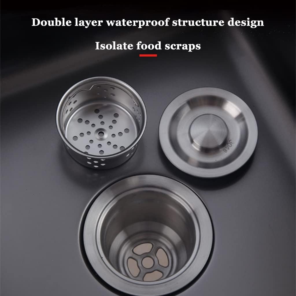 Kitchen Sink, Square Black Prep Sink, 304 Stainless Steel Brushed Single Sink, Drop-In Or Undermount Installation, Easy To Clean