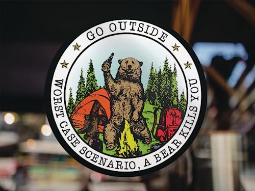 image for ArkWisdom Go Outside Worst Case Scenario A Bear Kills You Vinyl Decal 