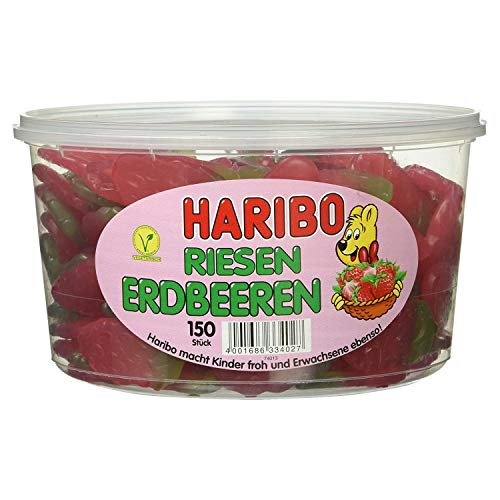HARIBO - Riesenerdbeeren - Weingummi - Fruchtgummi - Box mit 150 Stück