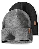 FURTALK Beanies Hats Men Women Unisex Cuffed Winter Hat Plain Warm Beanies Skull Cap 2 Pack