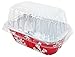 Durable Packaging 1 lb. Red Aluminum Foil Mini Loaf Bread Holiday Baking Pan Tins w/Clear Dome Lid (pack of 25)