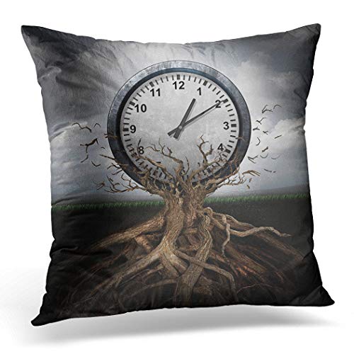 Kissenbezug, 45 x 45 cm, Zeitplanung und Effizienzmanagement, als Uhr, Heimdekoration, quadratischer Kissenbezug für Bett, Sofa