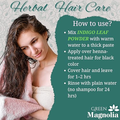 Image of Natural Indigo Leaf Powder for Hair Pure & Chemical-Free Herbal Hair Color & Care Powder Supports Natural Dark Shade & Healthy Hair (50gm)